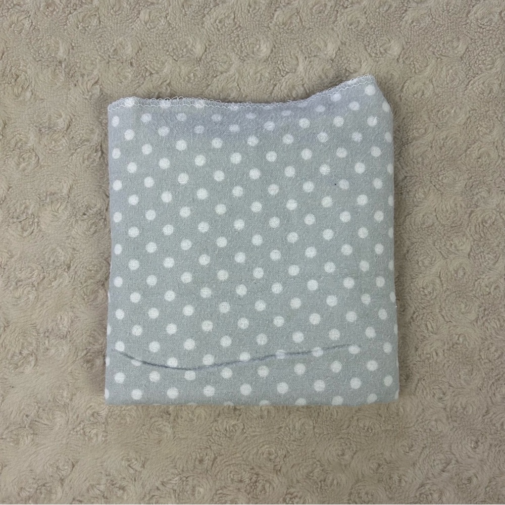 Little Beginnings Gray White Polka Dots Baby Receiving Blanket Flannel Cotton